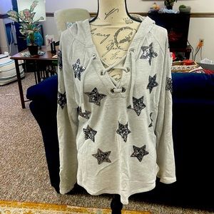 Hooded sequin Star shirt